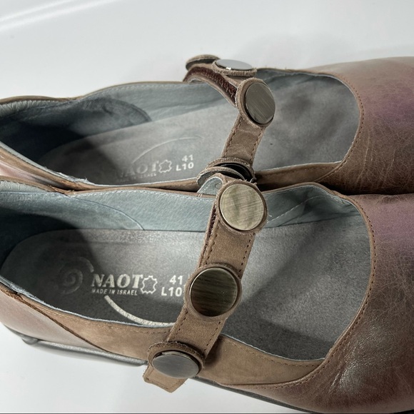 Naot Women's Size 10 Mary Jane Comfort Flat Shoe Iridescent Brown‎ Hook and Loop - Picture 6 of 6